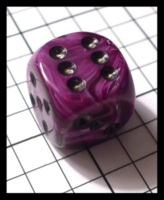 Dice : Dice - 6D Pipped - Purple Swirl with Black Pips - FA collection buy Dec 2010